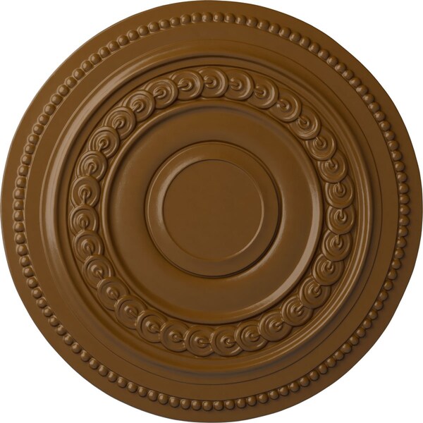 Ekena Millwork Oldham Ceiling Medallion (Fits Canopies up to 8 5/8"), Hand-Painted Smokey Topaz, 18"OD x 1 1/4"P CM18OLSTF - main